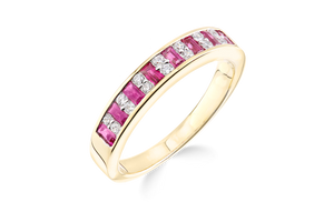 9ct Gold Ruby and Diamond Eternity Ring