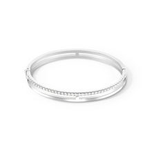 Load image into Gallery viewer, Coeur De Lion Eternal Unity Bangle - Silver Crystal
