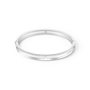 Coeur De Lion Eternal Unity Bangle - Silver Crystal
