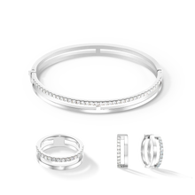 Load image into Gallery viewer, Coeur De Lion Eternal Unity Bangle - Silver Crystal
