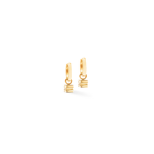 Load image into Gallery viewer, Coeur De LIon Gold Plated Hoop Drop Earrings
