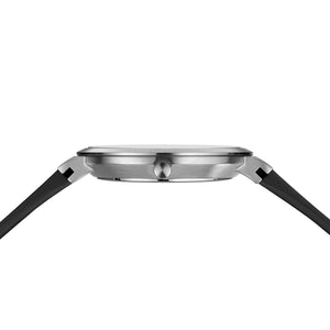 Bering watch - Unisex Polished Steel On Black Silicone Strap