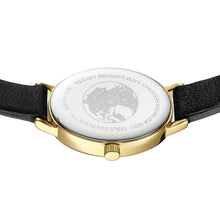 Load image into Gallery viewer, Bering Watch - Ladies Oval Gold Plate on Black Leather
