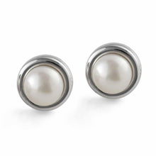 Load image into Gallery viewer, Jersey Pearl Alice Large Button Stud Earrings

