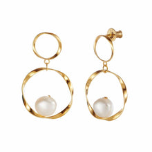 Load image into Gallery viewer, Jersey Pearl Baroque Double Drop Earrings
