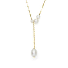Load image into Gallery viewer, Jersey Pearl Aria Trio Yellow Gold Plated Necklace
