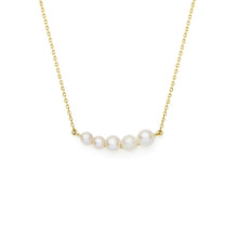 Load image into Gallery viewer, Jersey  Pearl Aria Curve Yellow Gold Plated Necklace

