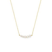 Load image into Gallery viewer, Jersey  Pearl Aria Curve Yellow Gold Plated Necklace
