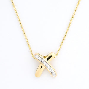 9ct Gold Diamond Cross Necklace