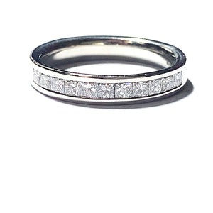 Secondhand Platinum Princess Cut Diamond Half Eternity Ring
