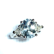 Load image into Gallery viewer, Platinum Aquamarine and Diamond Ring
