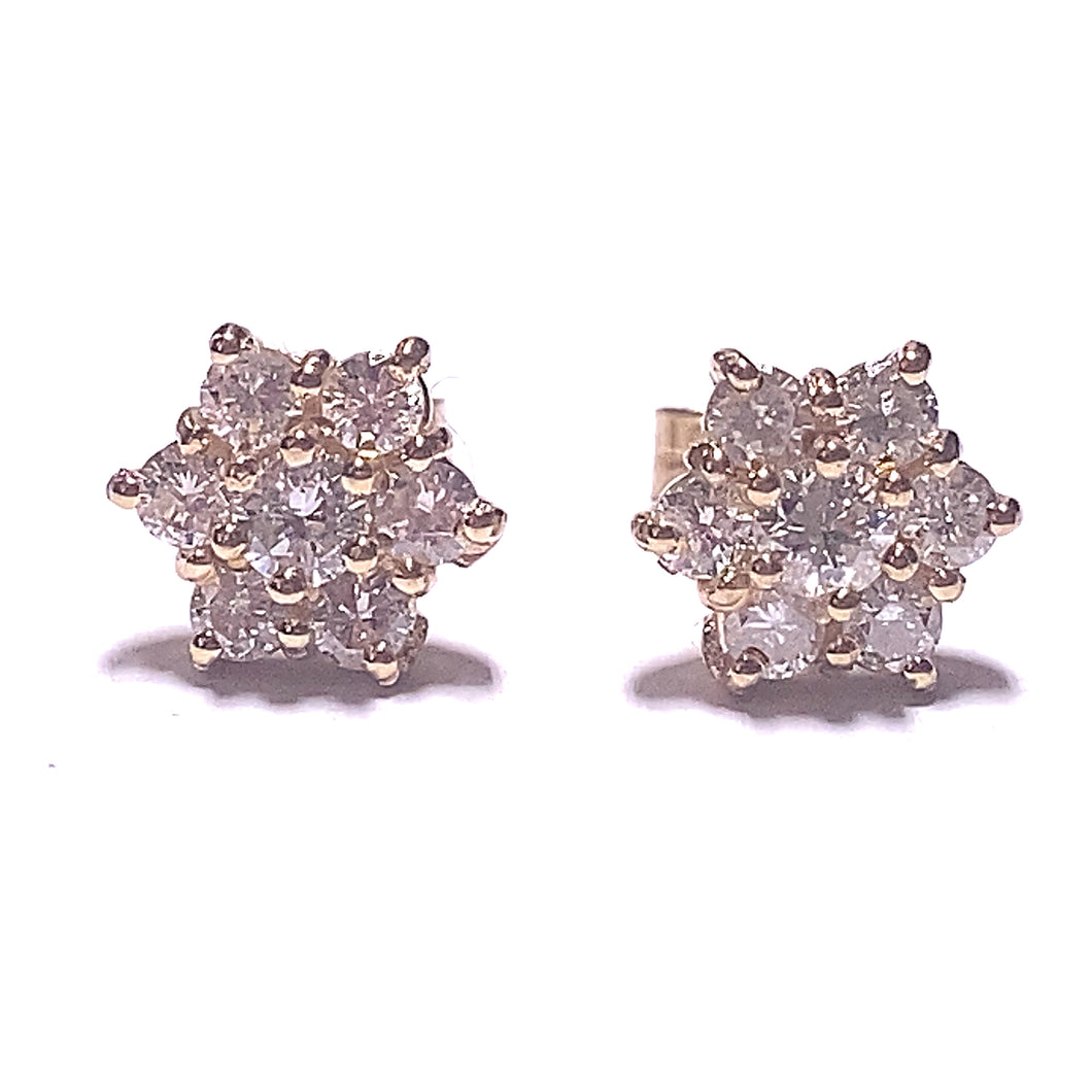 Secondhand Diamond Cluster Earrings