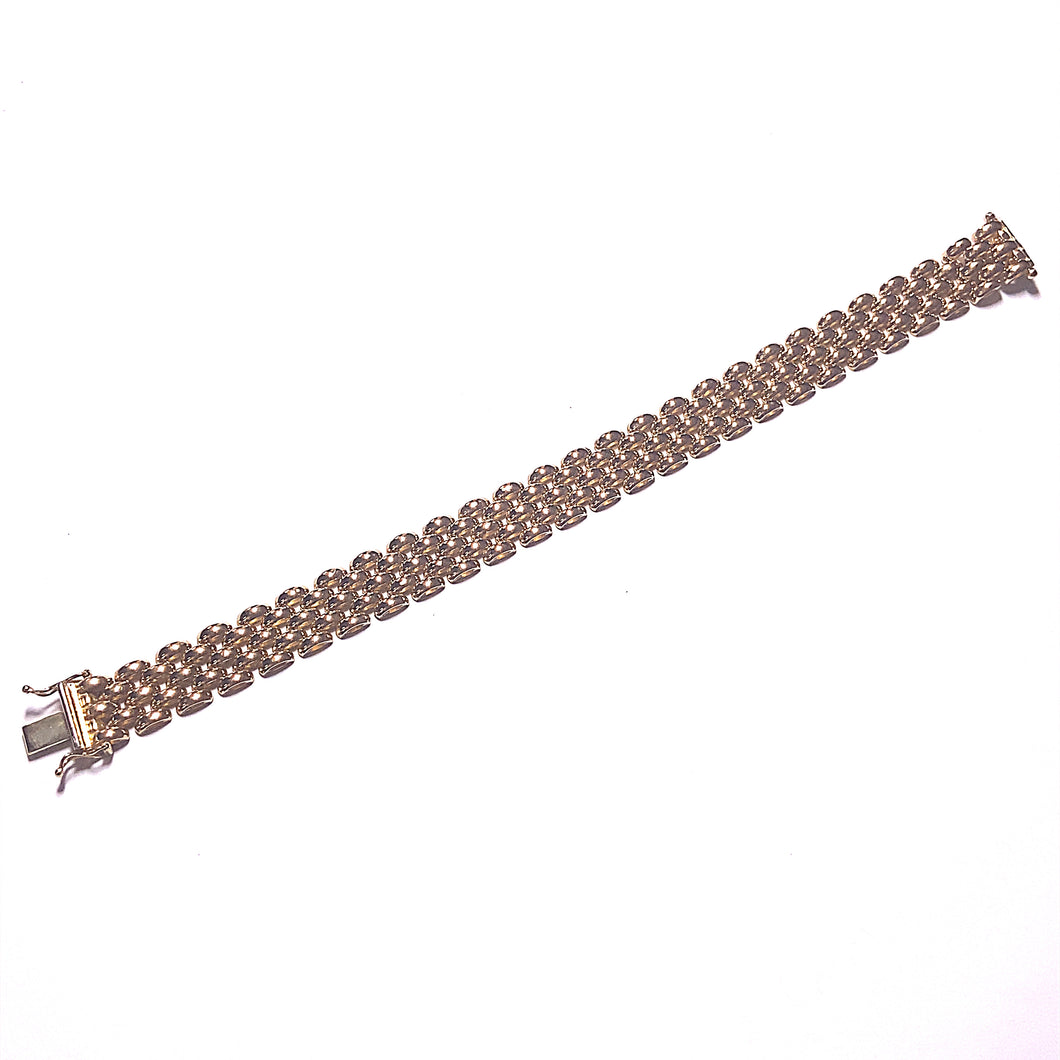 Secondhand 9ct Gold Brick link Bracelet