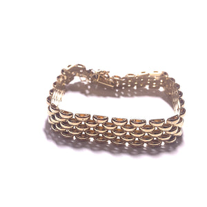 Secondhand 9ct Gold Brick link Bracelet