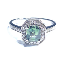 Load image into Gallery viewer, 18ct White Gold Teal Sapphire and Diamond Ring
