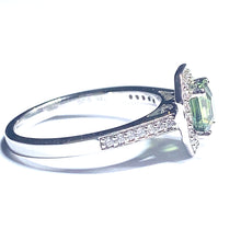 Load image into Gallery viewer, 18ct White Gold Teal Sapphire and Diamond Ring
