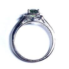 Load image into Gallery viewer, 18ct White Gold Teal Sapphire and Diamond Ring
