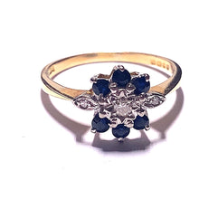 Load image into Gallery viewer, Secondhand Sapphire and Diamond Cluster Ring
