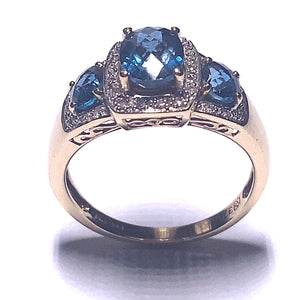 Secondhand Topaz and Diamond Ring