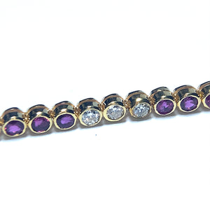 Secondhand Ruby and Diamond Tennis Bracelet
