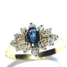 Load image into Gallery viewer, Secondhand Sapphire and Diamond Cluster Ring
