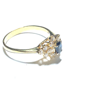 Secondhand Sapphire and Diamond Cluster Ring