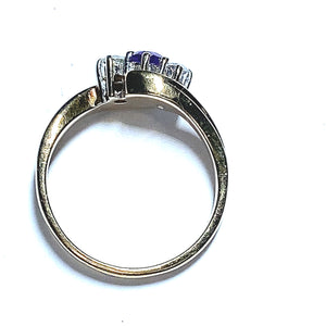 Secondhand Amethyst and Diamond Twist Ring