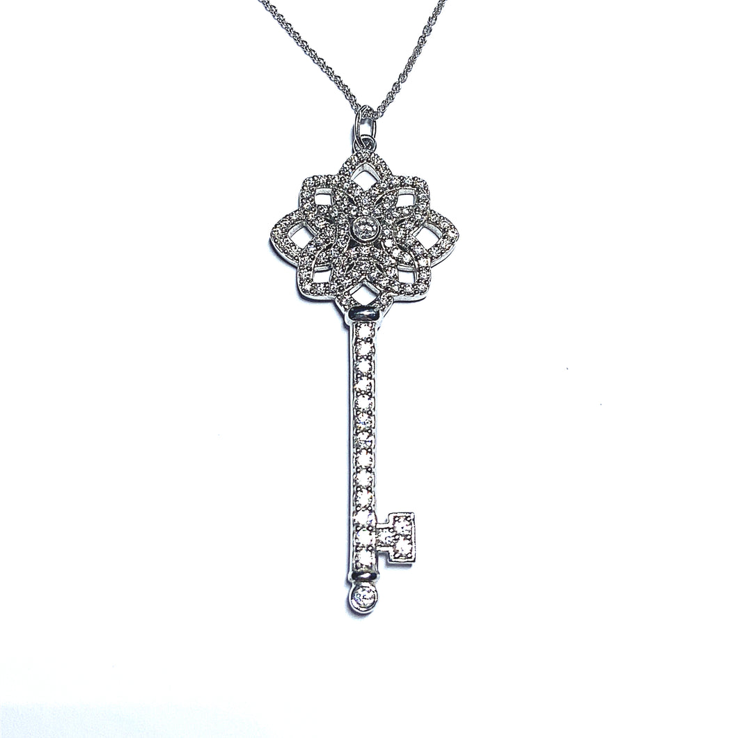Secondhand Tiffany & Co Platinum Key Necklace