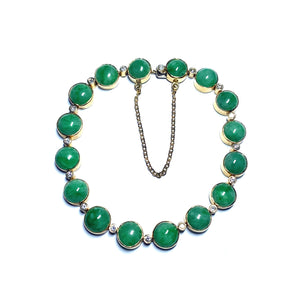 Secondhand Jade and Diamond Bracelet