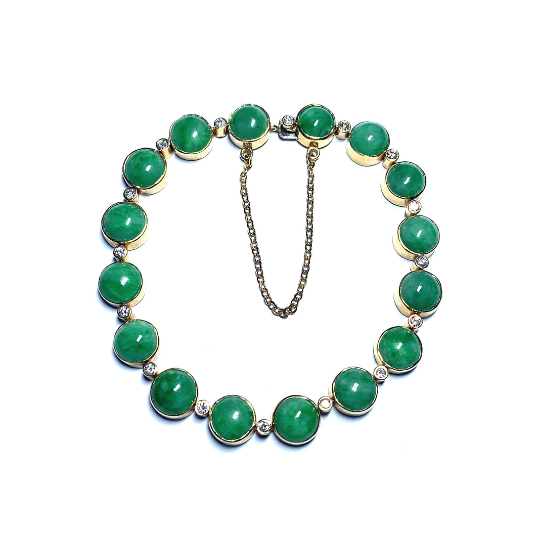 Secondhand Jade and Diamond Bracelet
