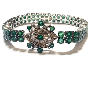 Secondhand Emerald and Diamond Bracelet