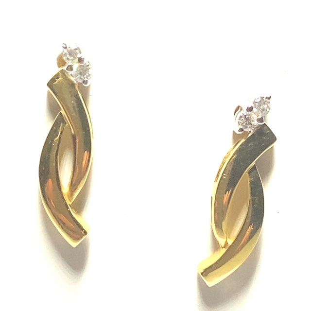 Secondhand Gold and Diamond Earrings