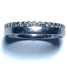 Load image into Gallery viewer, Secondhand Platinum Diamond Full Set Off Set Band Ring
