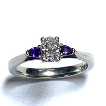 Load image into Gallery viewer, Secondhand Oval Diamond and Amethyst Ring
