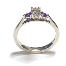Load image into Gallery viewer, Secondhand Oval Diamond and Amethyst Ring
