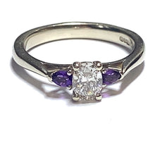 Load image into Gallery viewer, Secondhand Oval Diamond and Amethyst Ring
