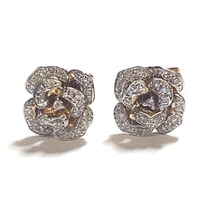 Load image into Gallery viewer, Secondhand 9ct Gold Diamond Flower Stud Earrings
