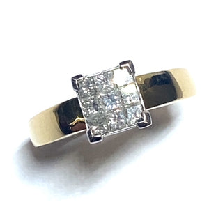 Secondhand Princess Cut Diamond Cluster Ring