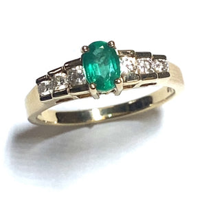 Secondhand Emerald and Diamond Ring