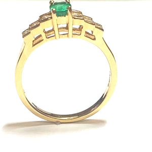 Secondhand Emerald and Diamond Ring
