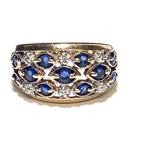 Secondhand 9ct Gold Sapphire and Diamond Ring