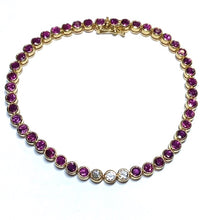 Load image into Gallery viewer, Secondhand Ruby and Diamond Tennis Bracelet
