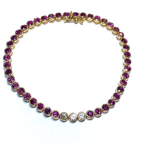 Secondhand Ruby and Diamond Tennis Bracelet