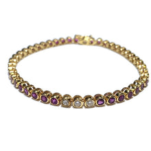 Load image into Gallery viewer, Secondhand Ruby and Diamond Tennis Bracelet
