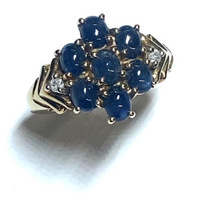 Secondhand Cabochon Sapphire Cluster Ring