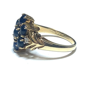 Secondhand Cabochon Sapphire Cluster Ring