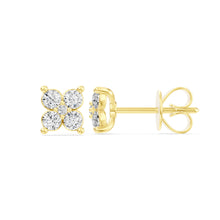 Load image into Gallery viewer, 9ct Gold Diamond Flower Stud earrings - Lab Grown
