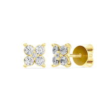Load image into Gallery viewer, 9ct Gold Diamond Flower Stud earrings - Lab Grown
