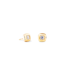 Load image into Gallery viewer, Coeur De Lion Stud Earrings Small Cube Glow Gold
