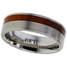 Load image into Gallery viewer, Titanium and Wood Inlay Ring
